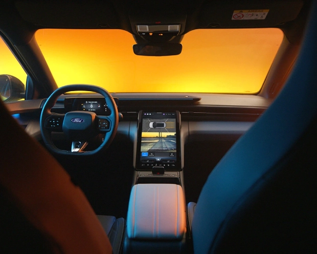 View inside of a ford mustang